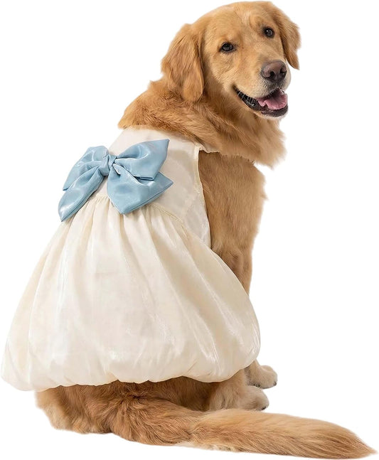 FLAdorepet large dog princess dress front view on a golden retriever breed