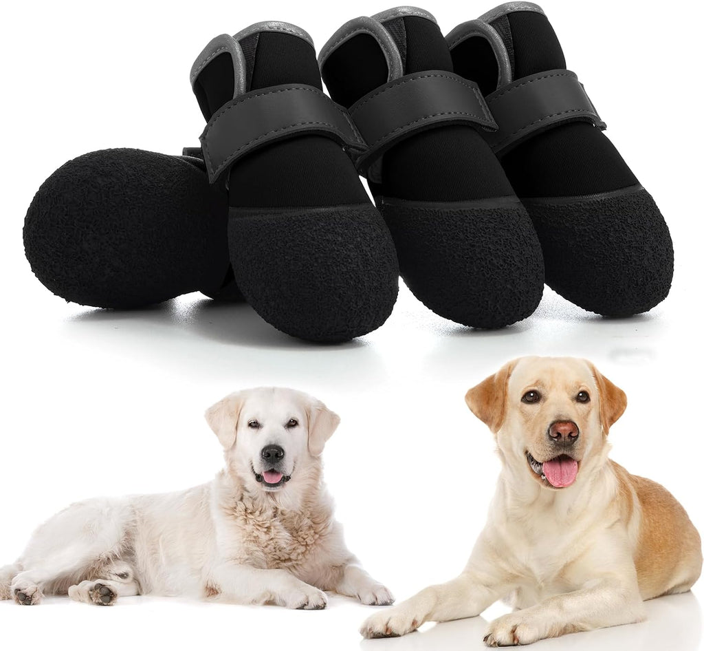 Dogoys outdoor dog boots front view black non-slip footwear