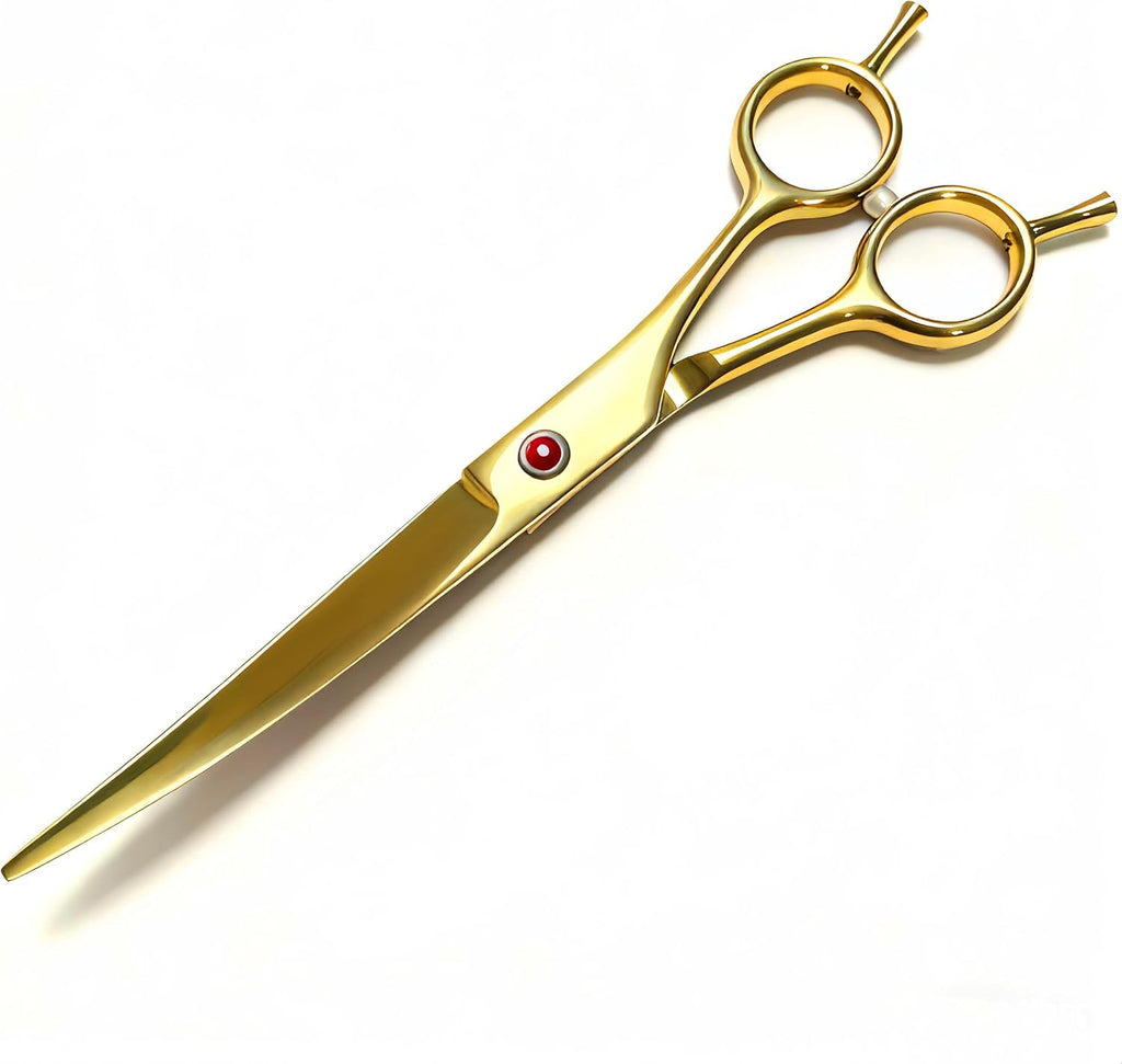 Dog Grooming Scissors, Curved Scissors for Dog Grooming, 7.9 inch, 30 Degree of Curved Blade,Light Weight, Stainless Steel Pet Shears for Trimming Face and Paws(Curved, Pitch-Black) - Image 13