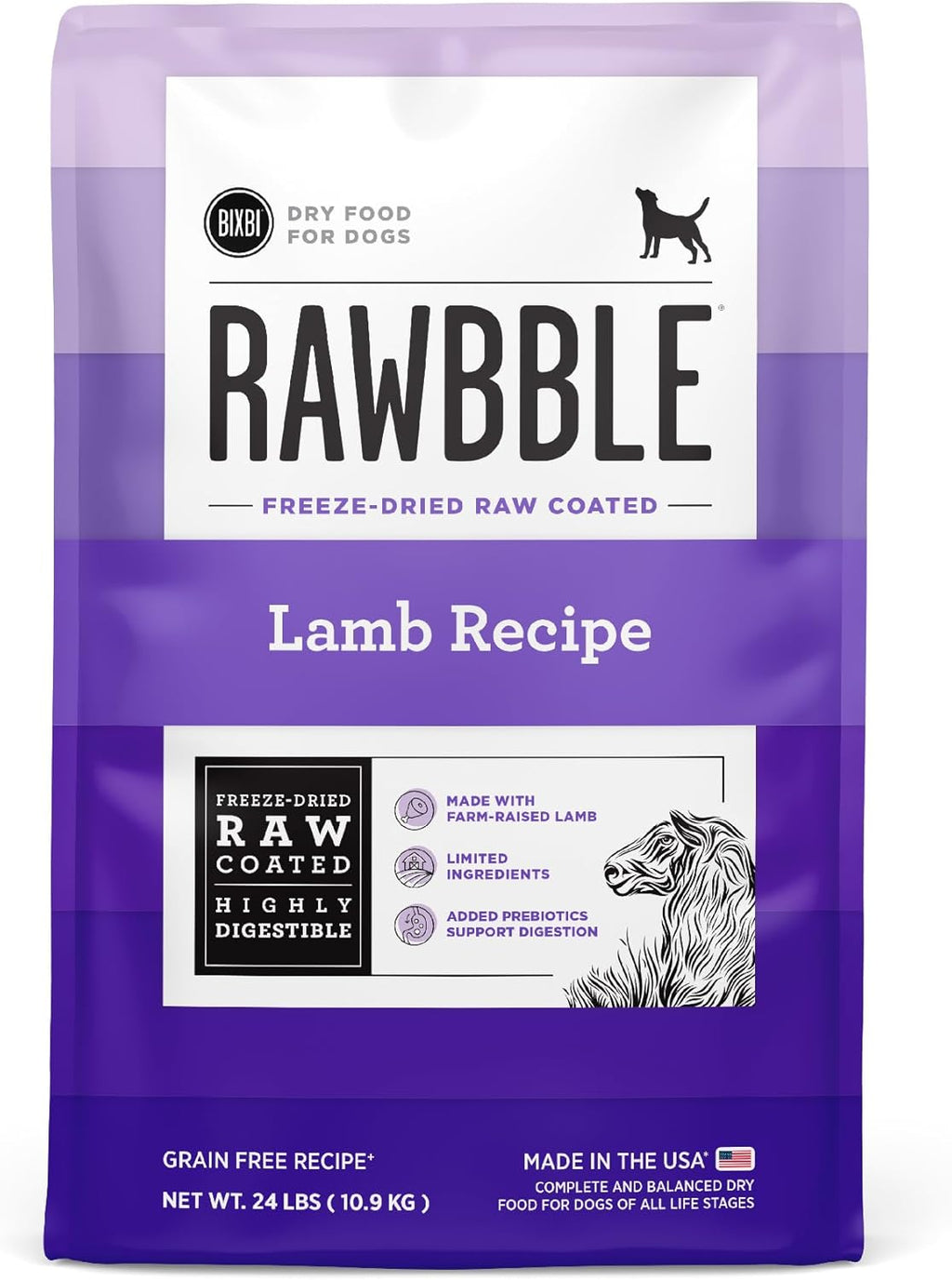 BIXBI Rawbble freeze dried raw coated kibble nutrition information view