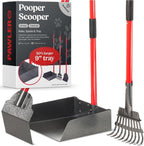Pawler metal pooper scooper set front view for heavy duty dog waste cleanup.