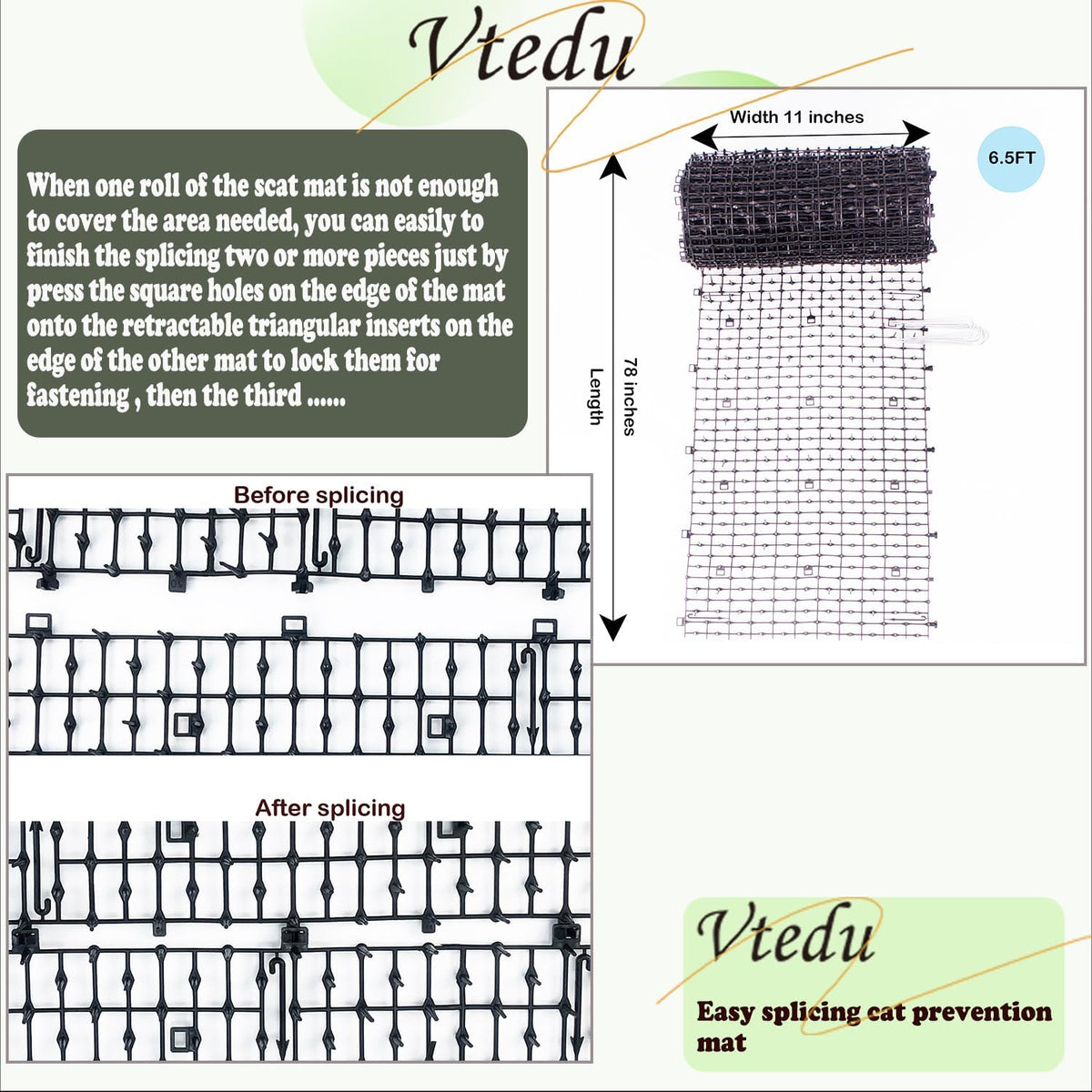 Vtedu garden pet protection mat package contents