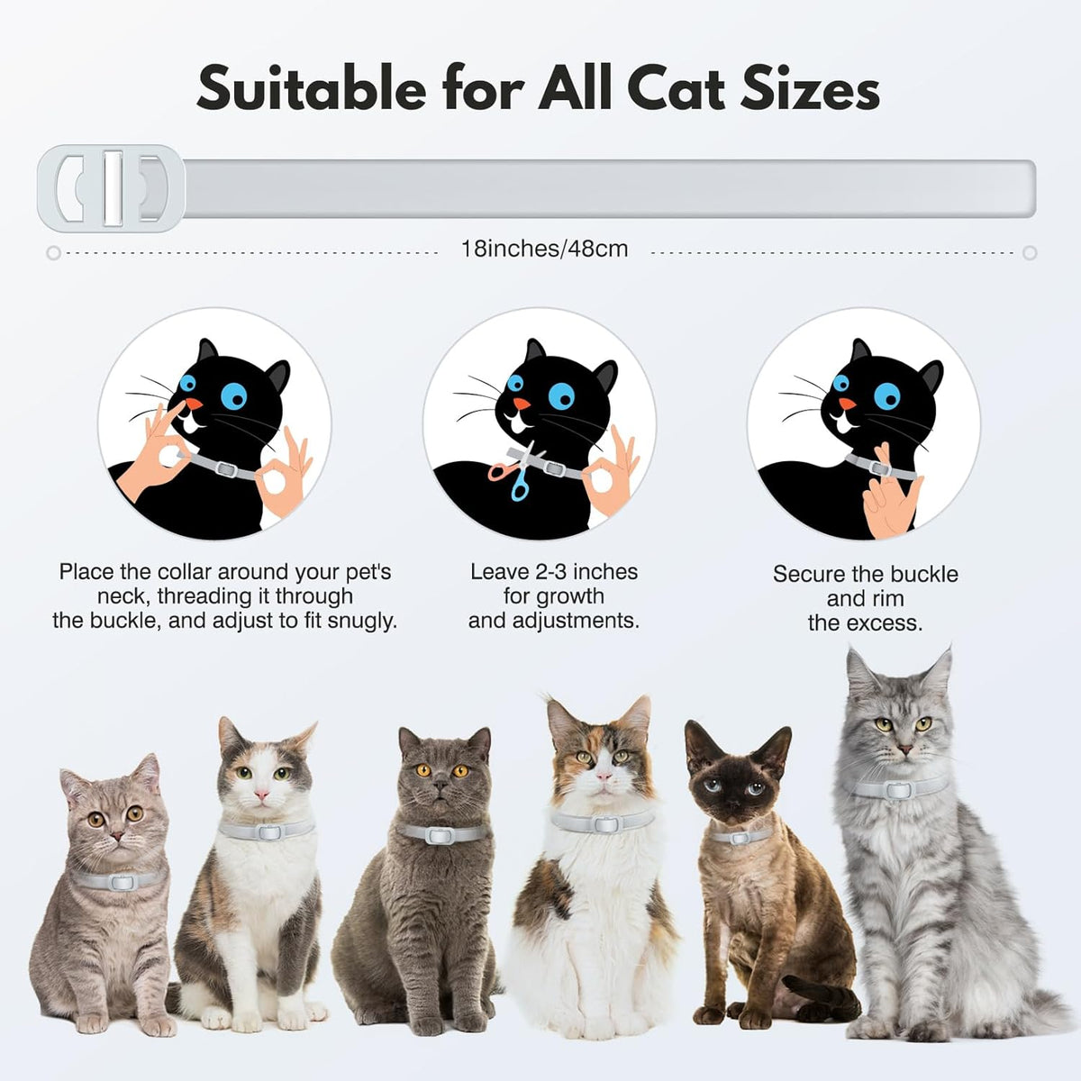 Allyeah 4 pack flea collar set for kittens and adult cats