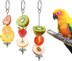 2 Pcs Bird Cage Food Holder Stainless Steel Parrot Fruit & Vegetable Skewer Hanging Foraging Toy for Parakeets, Budgies, Macaws - Image 9