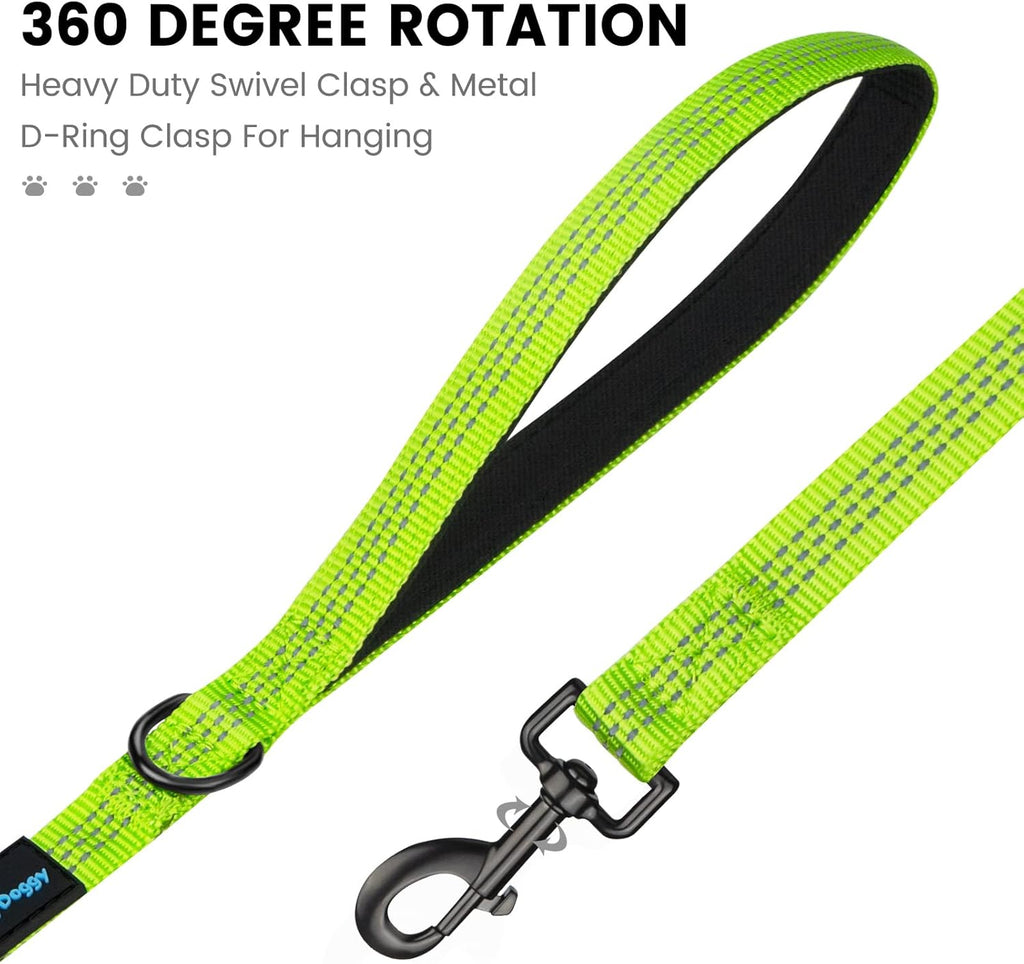 Premium pink imported dog walking rope laid out to display its full six feet length.