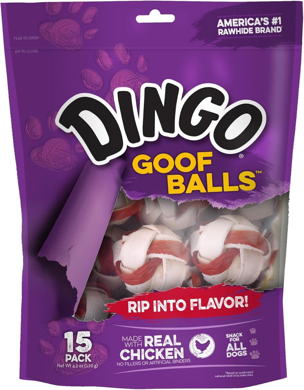 Dingo Goof Balls daily high protein rewards for adult small dogs.