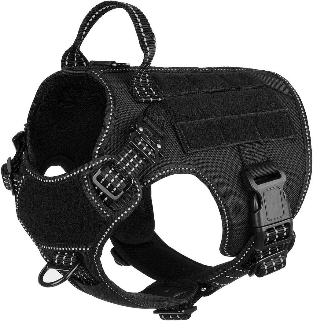 ICEFANG Tactical Dog Harness, Large Size,2X Metal Buckle,Working Dog MOLLE Vest with Handle,No Pulling Front Leash Clip,Hook and Loop Panel (Brown,L (Pack of 1)) - Image 13