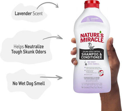 Authentic USA imported dog de-skunking shampoo back label instructions