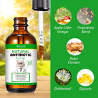 Alivo cat immune support liquid drops with chicken flavor details.