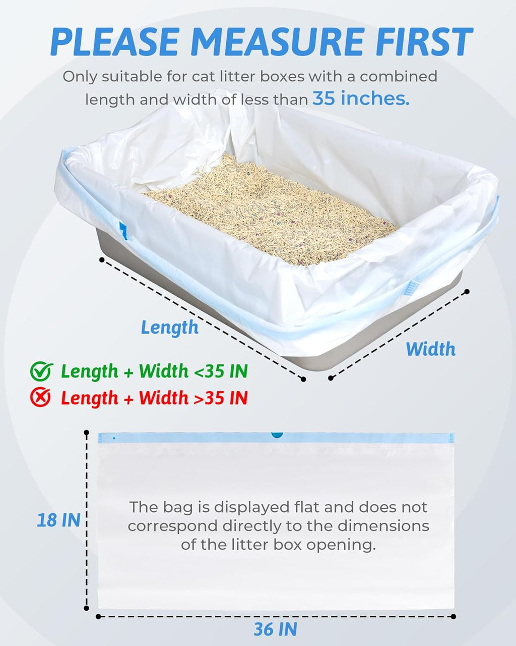 Waterproof disposable litter liner bag compatible with automatic smart boxes
