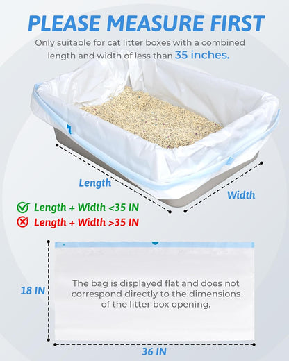 Waterproof disposable litter liner bag compatible with automatic smart boxes
