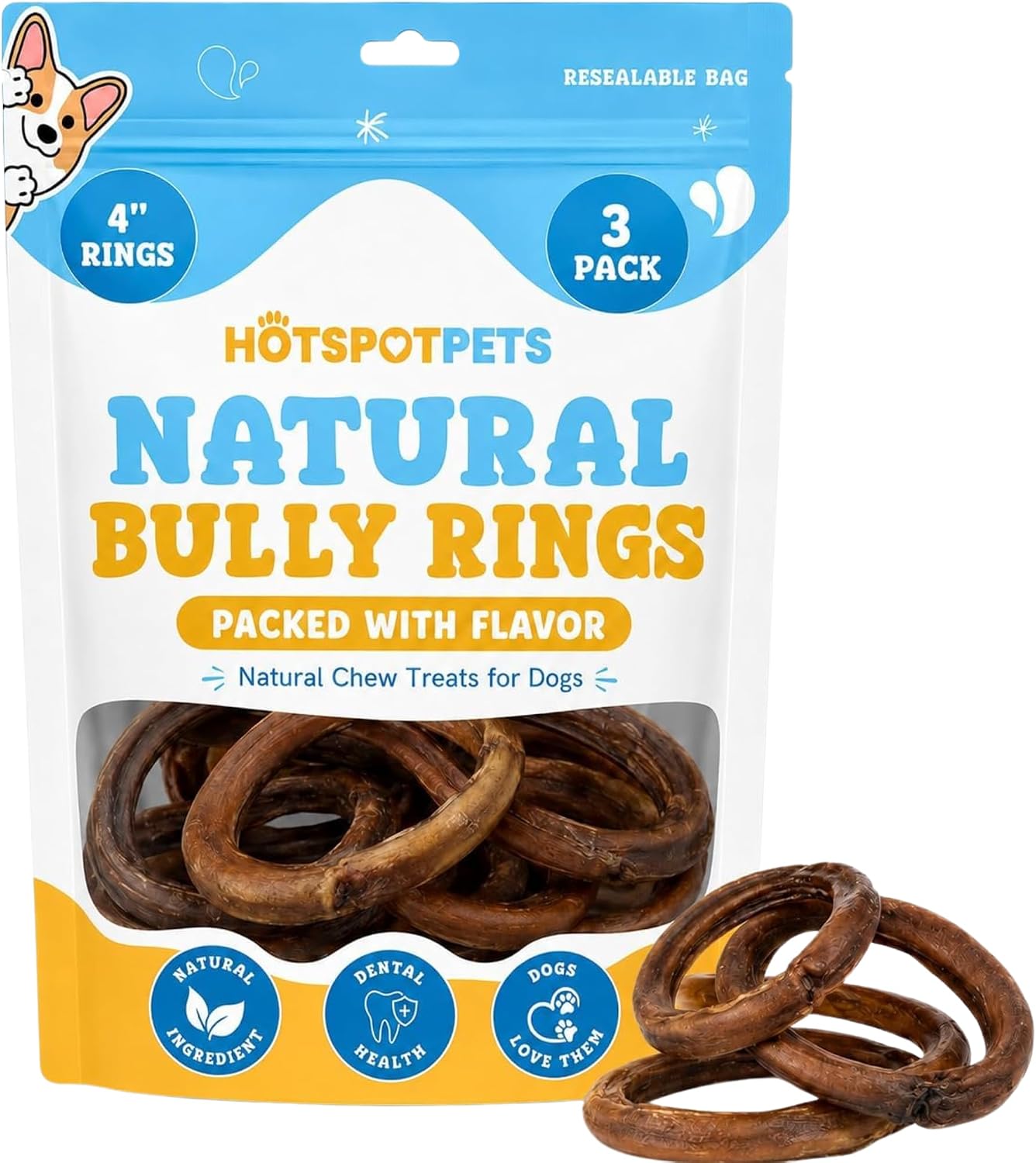 hotspot pets Bully Stick Rings for Dogs (10 Pack) 4 Inch Circles- Premium All Natural Long Lasting Twisted Beef Pizzle Dog Chew Treats - Grain Free, Fully Digestible, Rawhide Alternative Thick Chews - Image 11