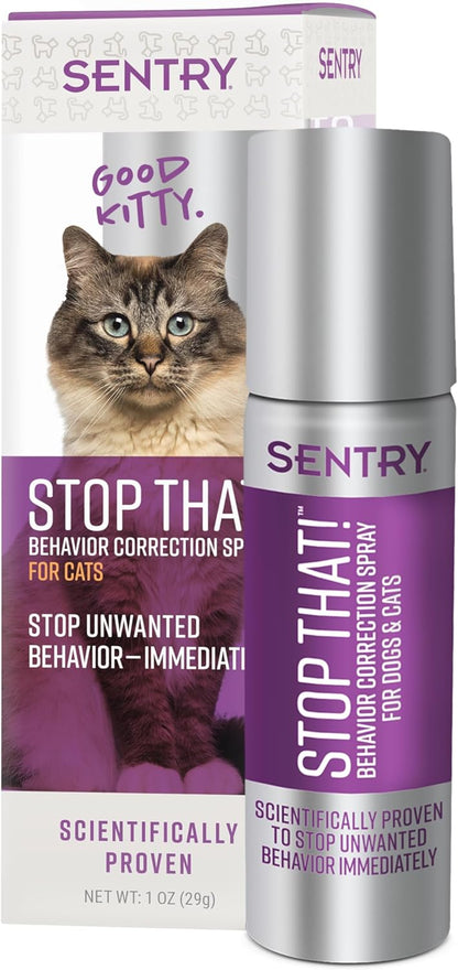 Group of authentic Sentry pet care products including behavior spray