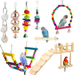 FrgKbTm Bird Perches Cage Toys Parrot Wooden Platform Play Gyms Exercise Stands with Acrylic Wood Swing Ferris Wheel Chewing for Animals Green Cheeks, Baby Lovebird, Chinchilla, Hamster Budgie - Image 9