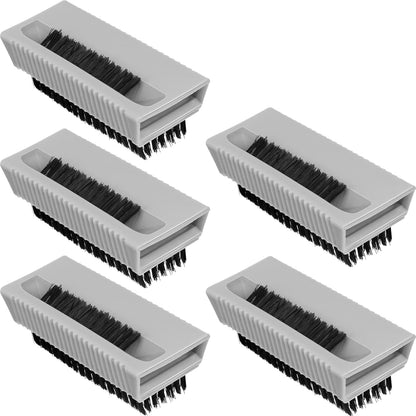 Boao hand scrub brushes 5 piece set front view showing red and black colors.
