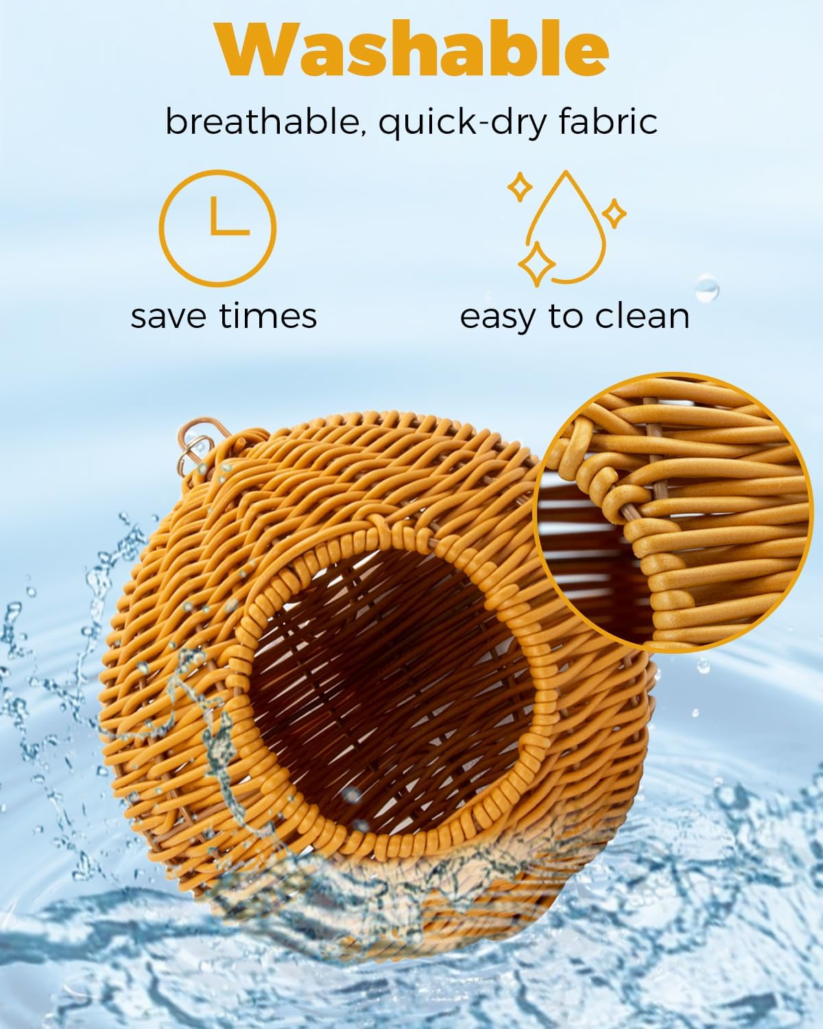 Chewproof Steel Frame Bird Nest for Cage, Washable Small Bed Hammock - Image 3