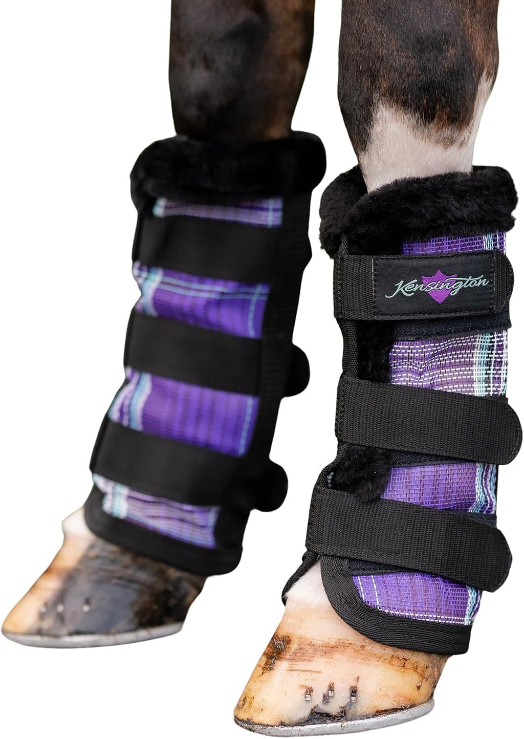 Kensington Protective Products Horse Fly Boots - Fleece Trimmed - Stay-Up Technology - Protection from Insect Bites and UV Rays - Sold in Pairs (2 Boots) - Image 12