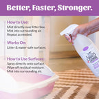 Skout's Honor molecular cat odor destroyer spray in a home setting