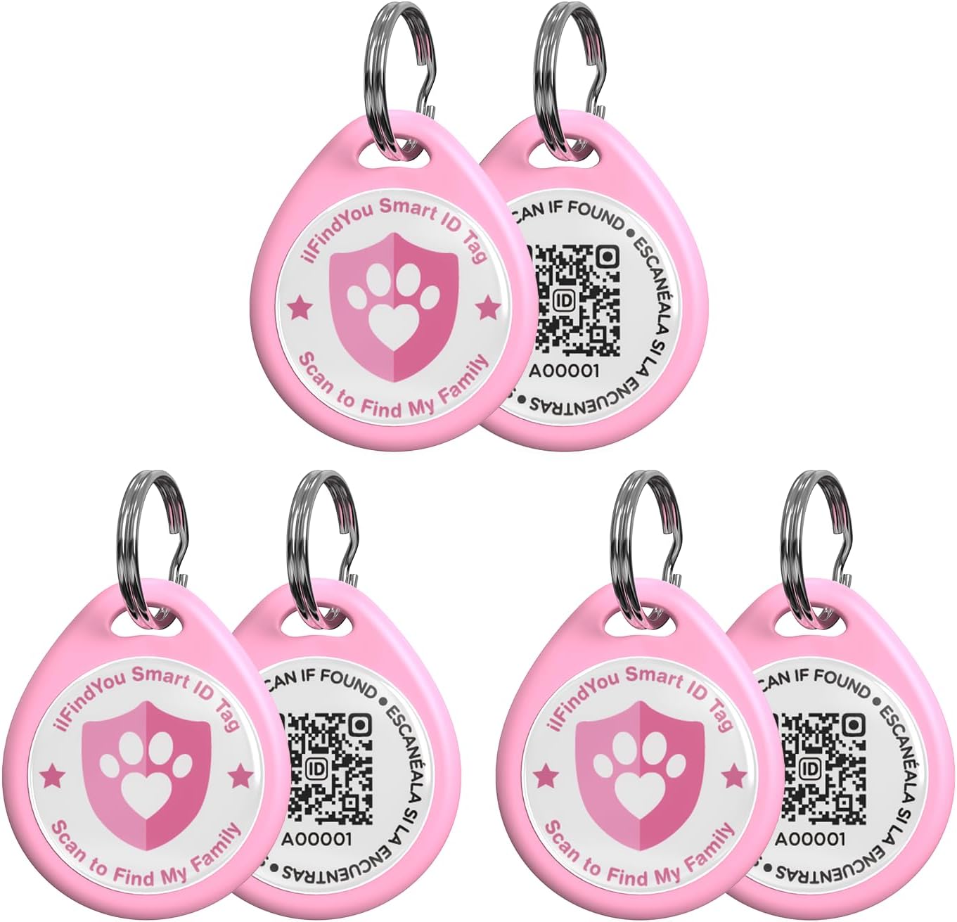 Cat Tags Personalized Small, QR Code Cat Name Tags for Kitten Collar, Scan Location Alerts, Pink S - Image 12