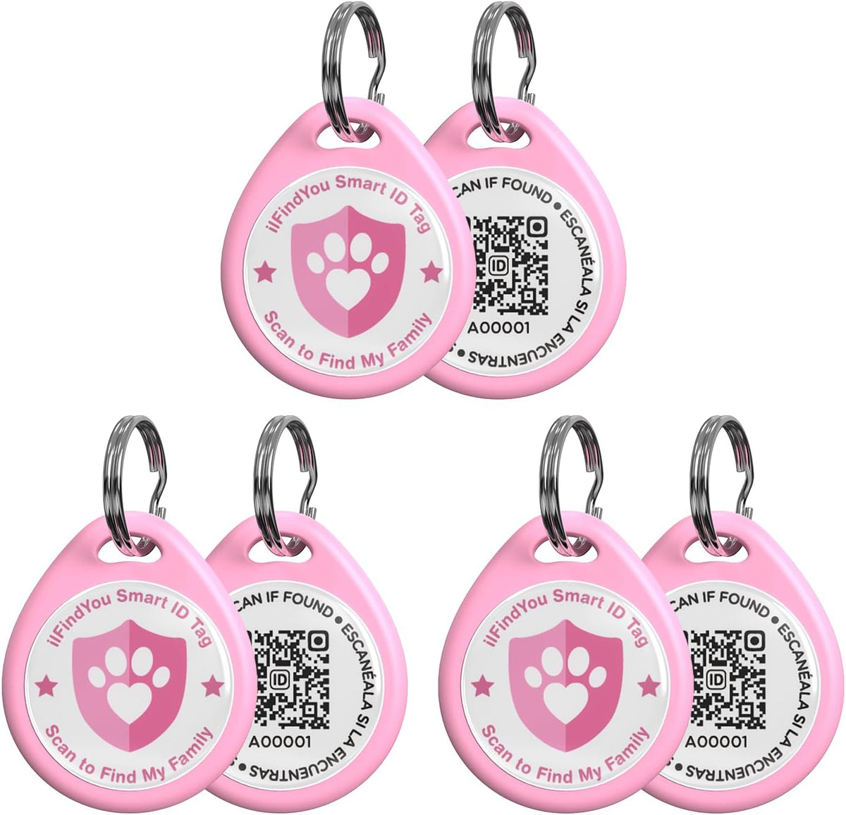 Cat Tags Personalized Small, QR Code Cat Name Tags for Kitten Collar, Scan Location Alerts, Pink S - Image 12