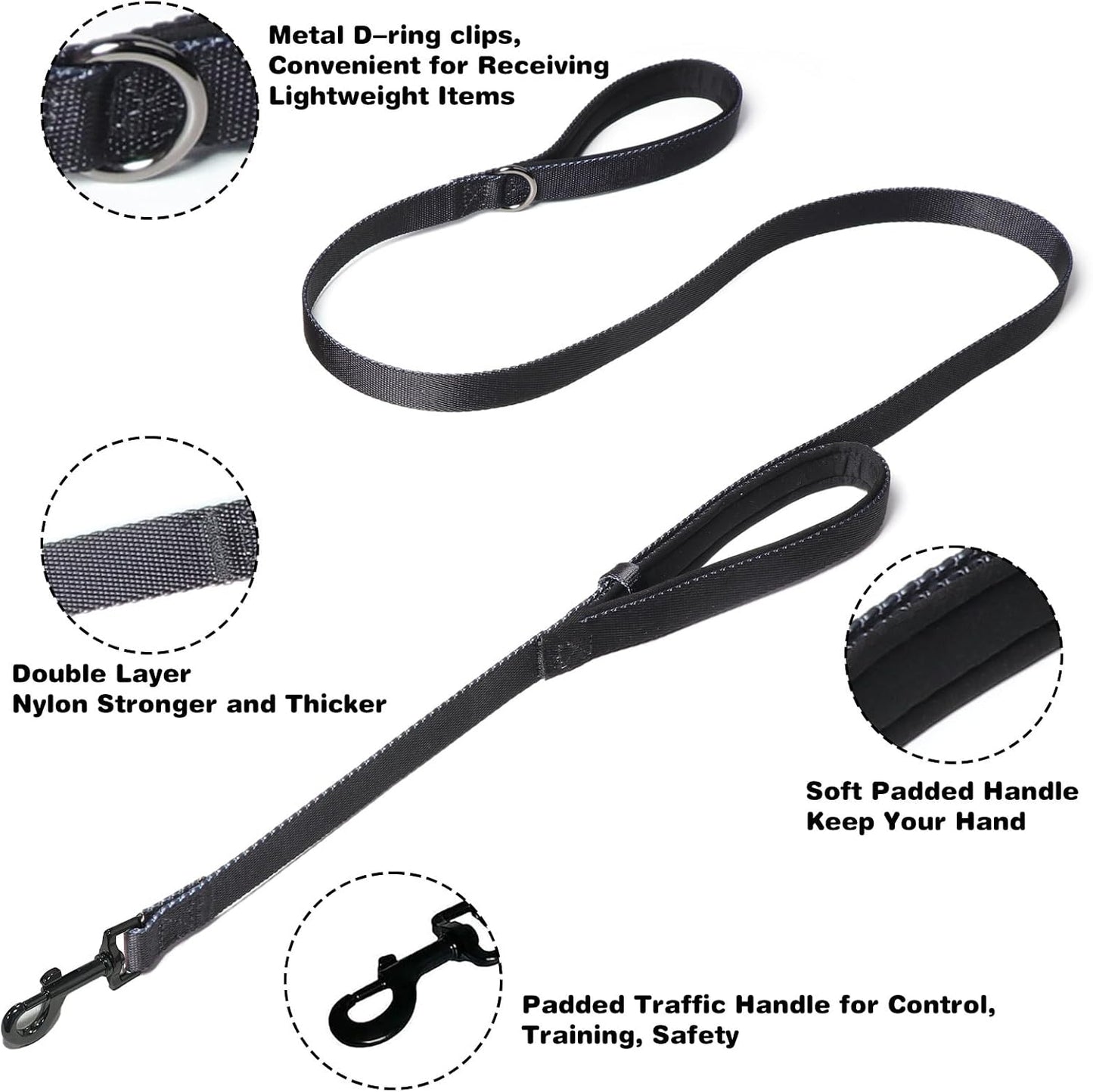 Adjustable dog choke collar with quick release metal buckle close up
