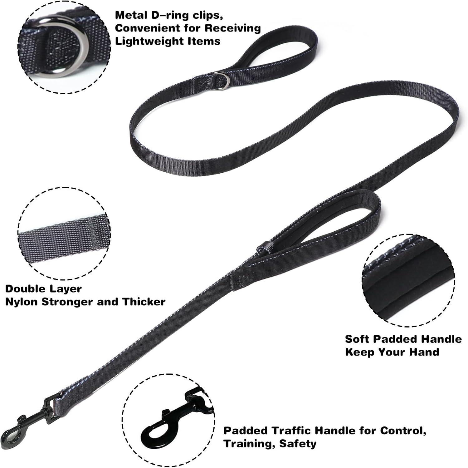 Adjustable dog choke collar with quick release metal buckle close up