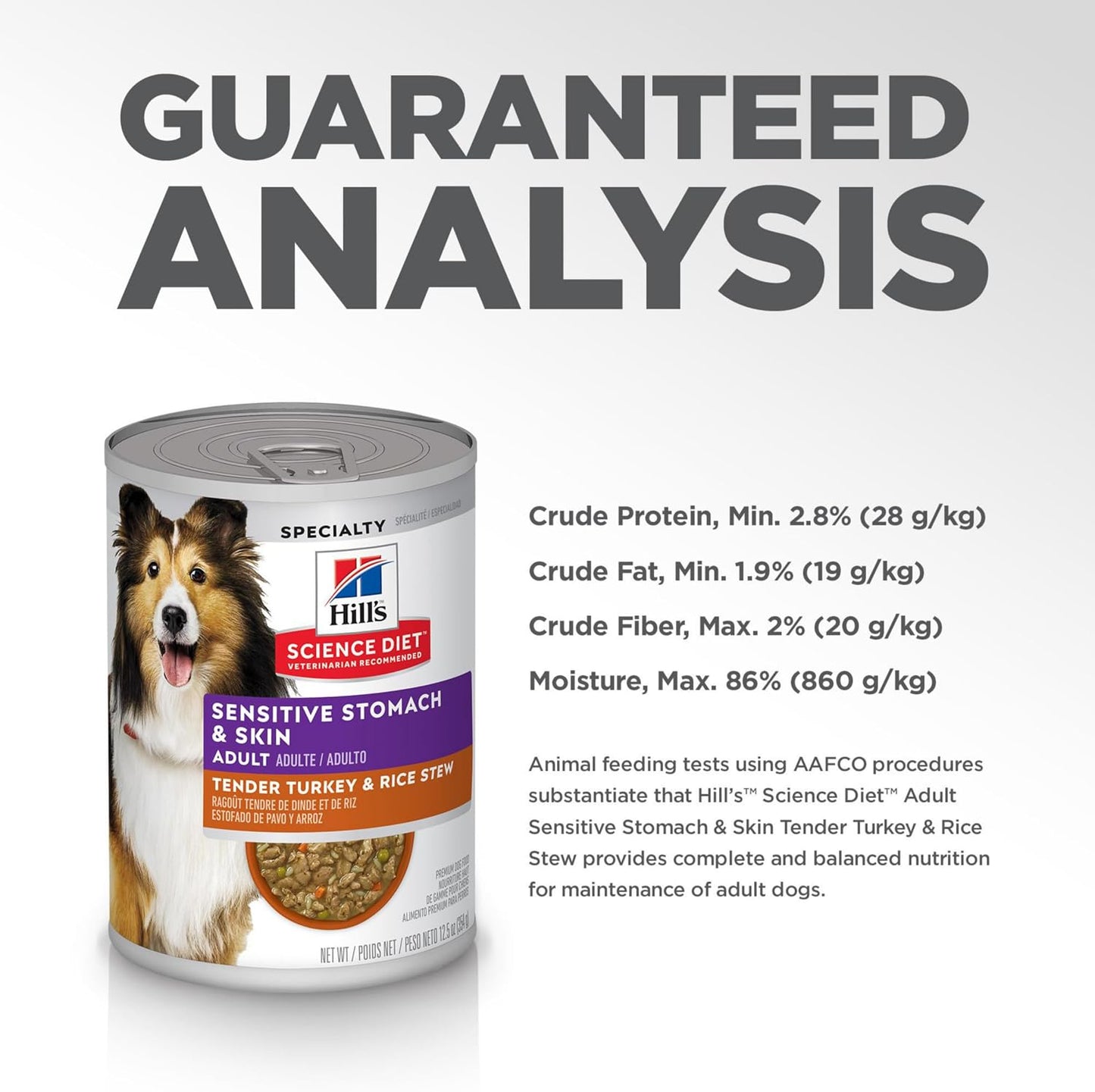 Hill's Science Diet Adult Sensitive Stomach & Skin Wet Dog Food, Turkey & Rice, 12.5 oz. Cans, 12-Pack - Image 10
