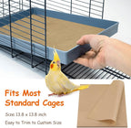 Ovesd bird waste pads displayed for parakeet cages