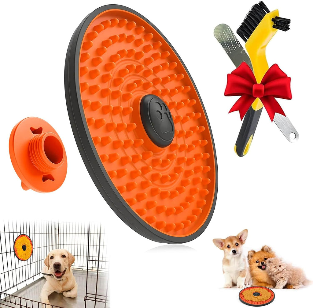 Included cleaning brush for Lalolee dog lick mat