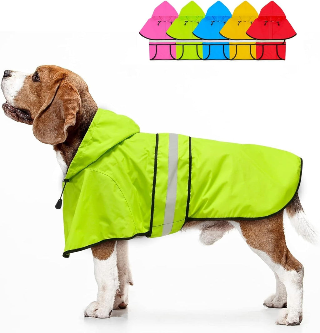 Fashion Hooded Dog Raincoat - Reflective Doggy Rain Jacket Lightweight Waterproof Dog Raincoats for Medium Dogs (Medium, Blue) - Image 12