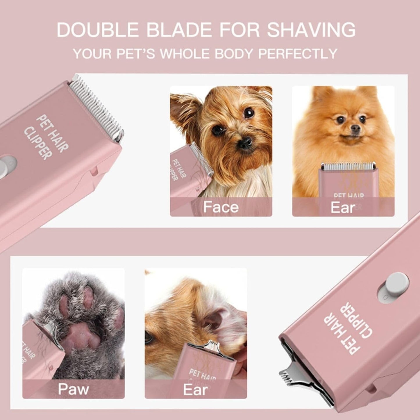 Detachable dog hair trimmer replacement blades package contents overview