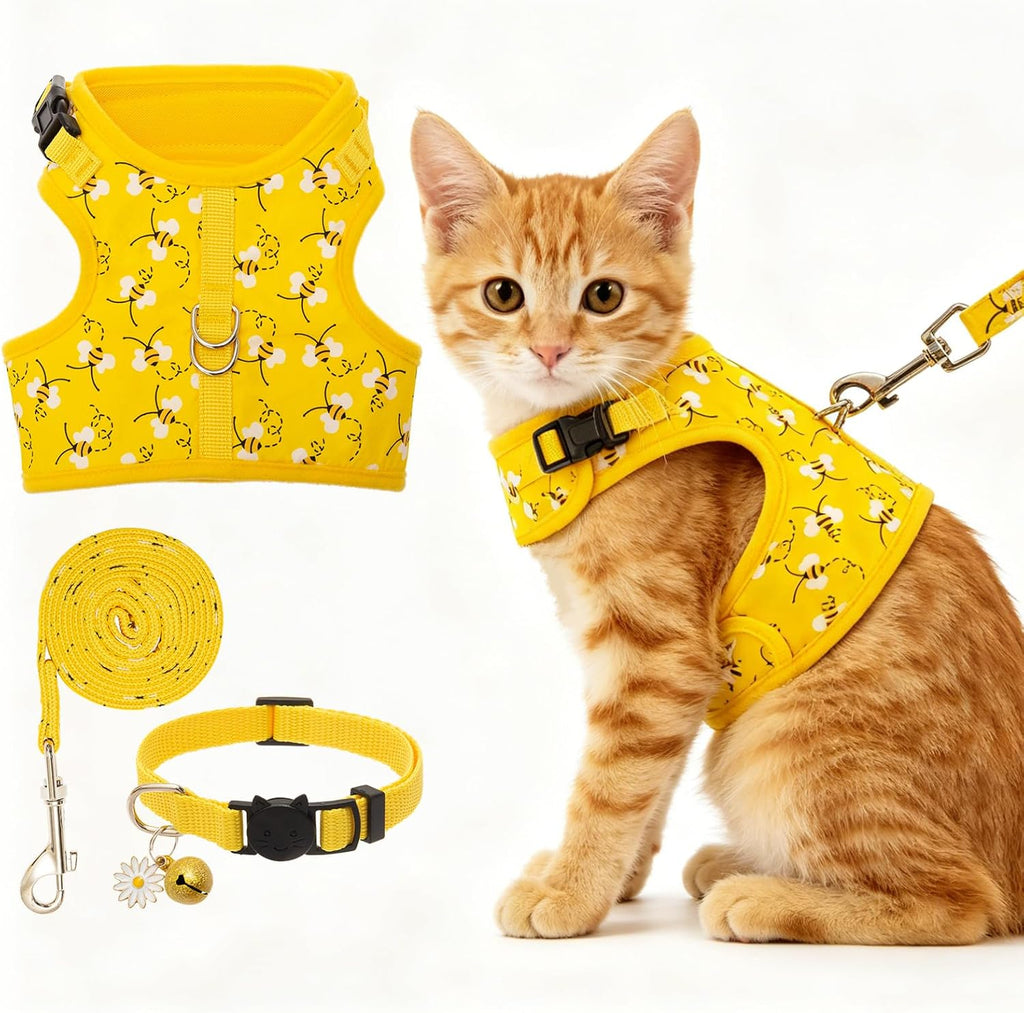 BINGPET Cat Harness and Leash Set Escape Proof, Fashionable Adjustable Mesh Harness for Walking, Soft Cute Breathable Easy Control Cat Vest for Kitten Puppy Small Medium Large Cats - Image 14