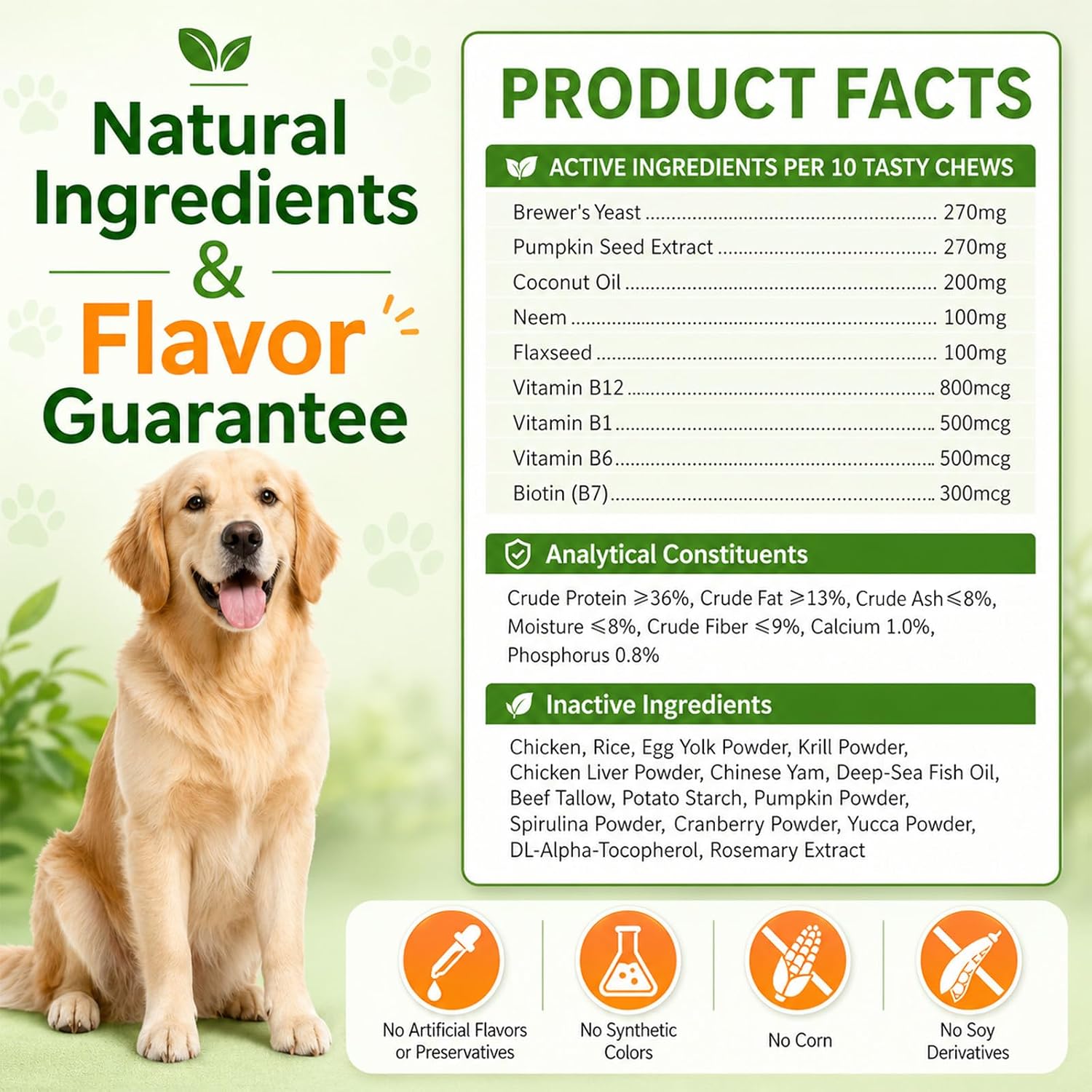 Dosage instructions and ingredient labels on the back of the Supa Paws bottle.