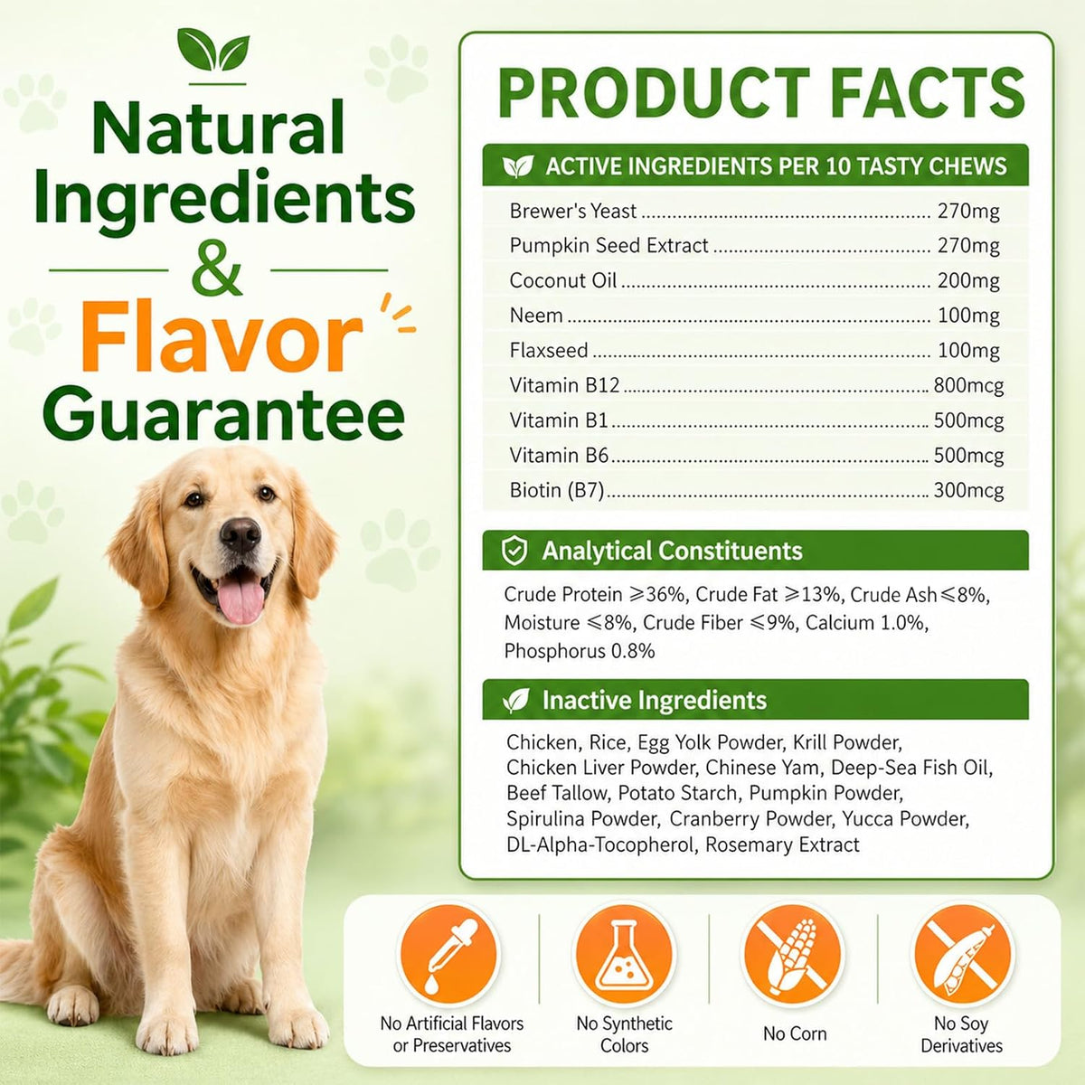 Dosage instructions and ingredient labels on the back of the Supa Paws bottle.
