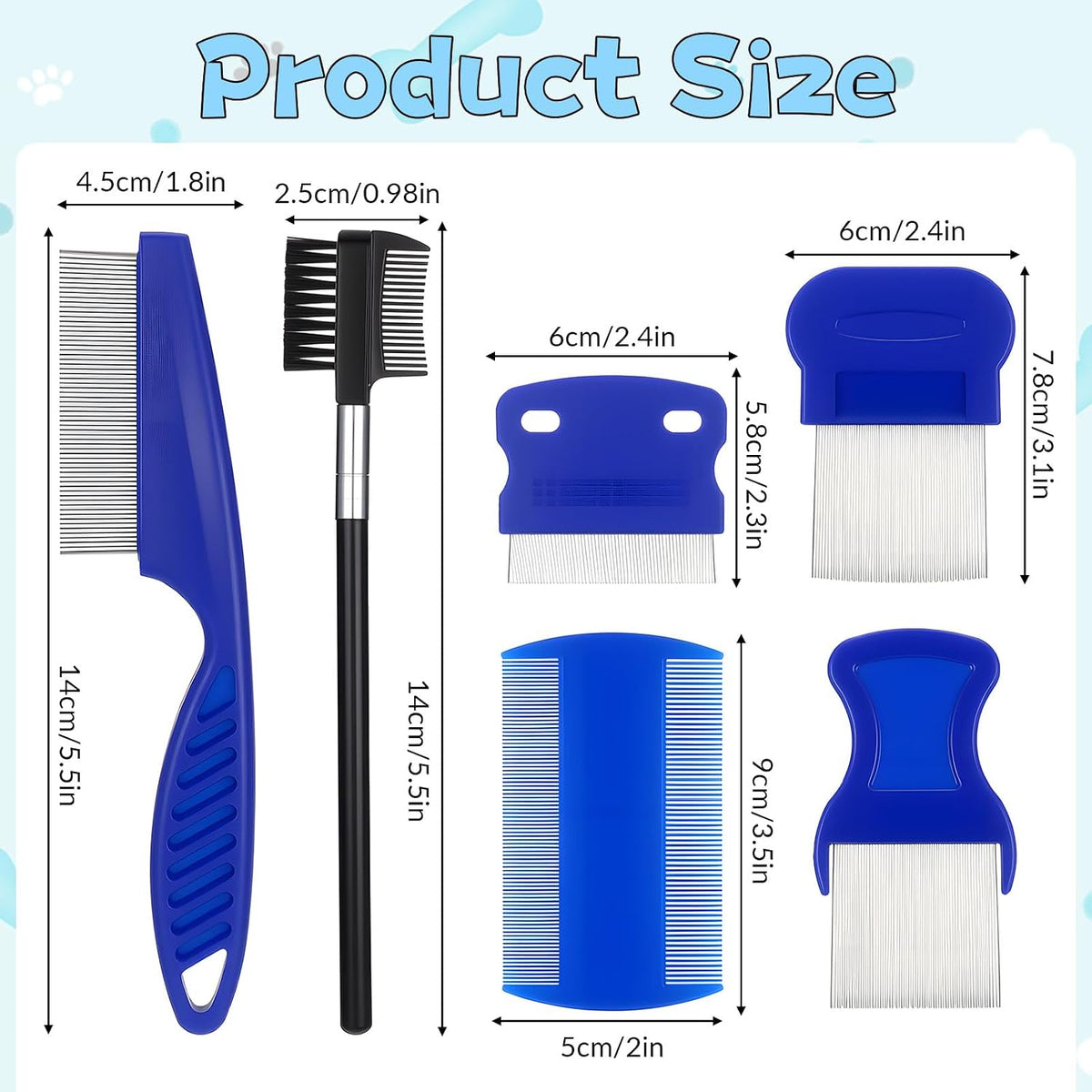 InnoHHustle pet grooming set including flea comb and tear stain tool