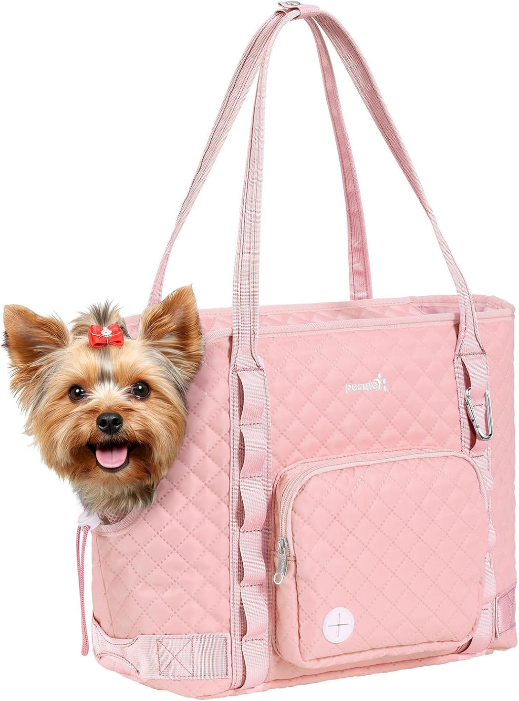 Pecute Dog Purse Carrier, Dog Carrier with Pockets for Small Dogs, Fits Dogs 5 lbs to 9 lbs, Cat and Puppies Tote Bag, Outing, Travel, Vet, Black - Image 10