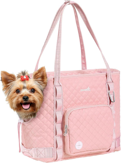 Pecute Dog Purse Carrier, Dog Carrier with Pockets for Small Dogs, Fits Dogs 5 lbs to 9 lbs, Cat and Puppies Tote Bag, Outing, Travel, Vet, Black - Image 10