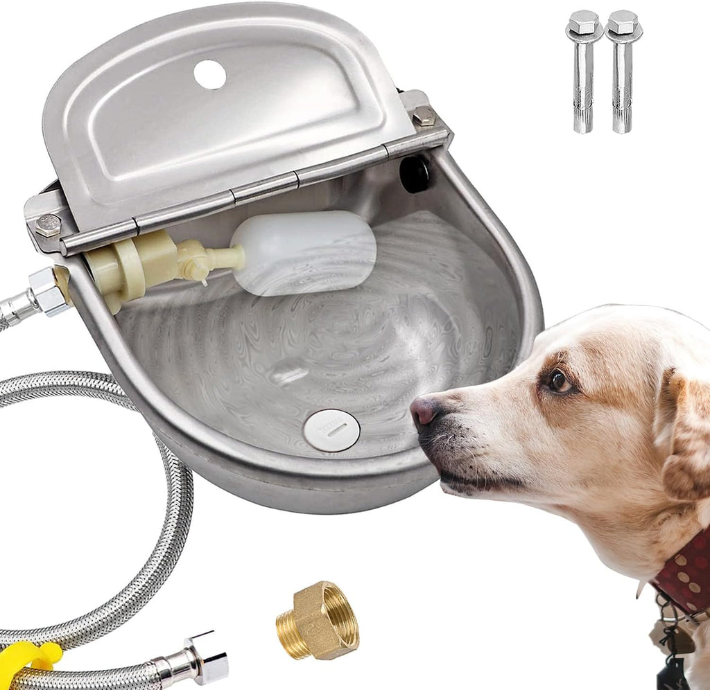 Automatic Dog Water Bowl Dispenser Large Size Pet Waterer Feeder Stainless-Steel Water Trough for Poultry and Small Livestock - Image 9