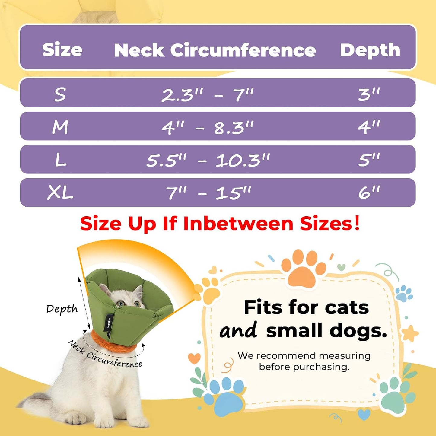 Soft padded cat recovery cone collar showcasing the adjustable drawstring toggle