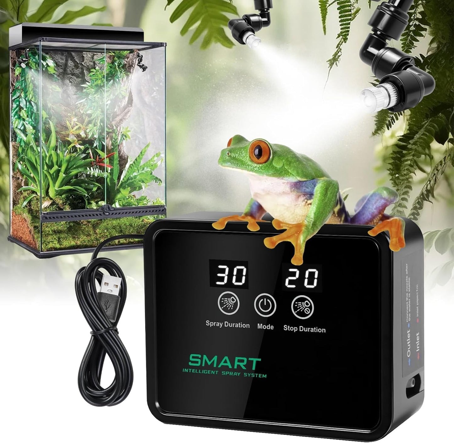 Packaging and included accessories for Fmatoz misting system