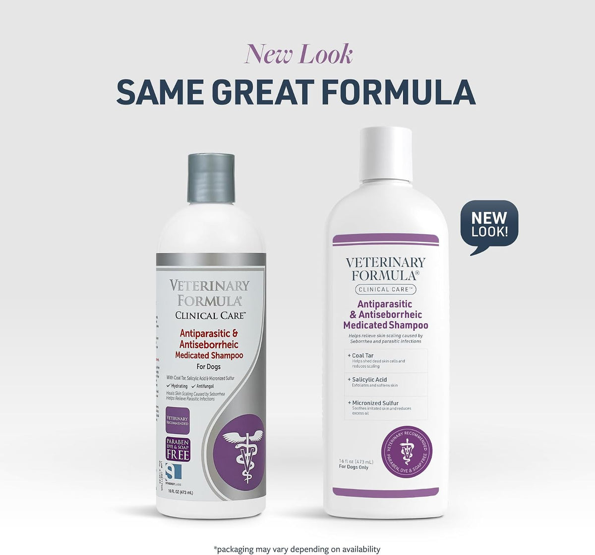 Veterinary Formula Clinical Care dog shampoo label details and active ingredients