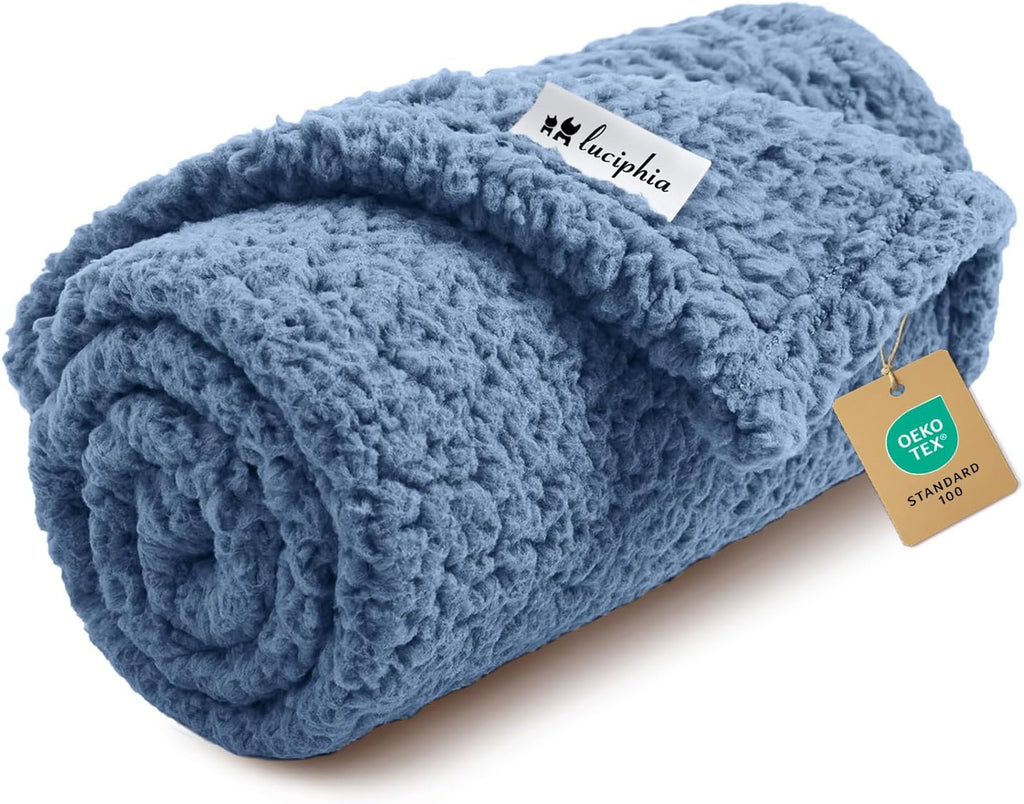 Luciphia Premium Fleece Dog Puppy Blanket Soft Pet Sherpa Calming Cat Blanket Throw for Small Medium Dog Cat(Beige,30x20 inches) - Image 13