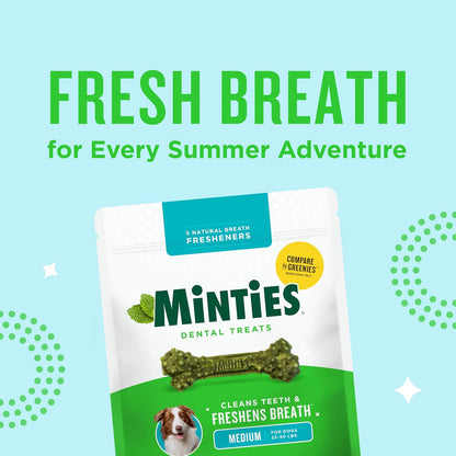 Minties Dental Chews for Dogs, 60 Count, Vet-Recommended Mint-Flavored Dental Dog Treats for Medium Dogs, Bones Clean Teeth, Fight Bad Breath, and Removes Plaque and Tartar - Image 10