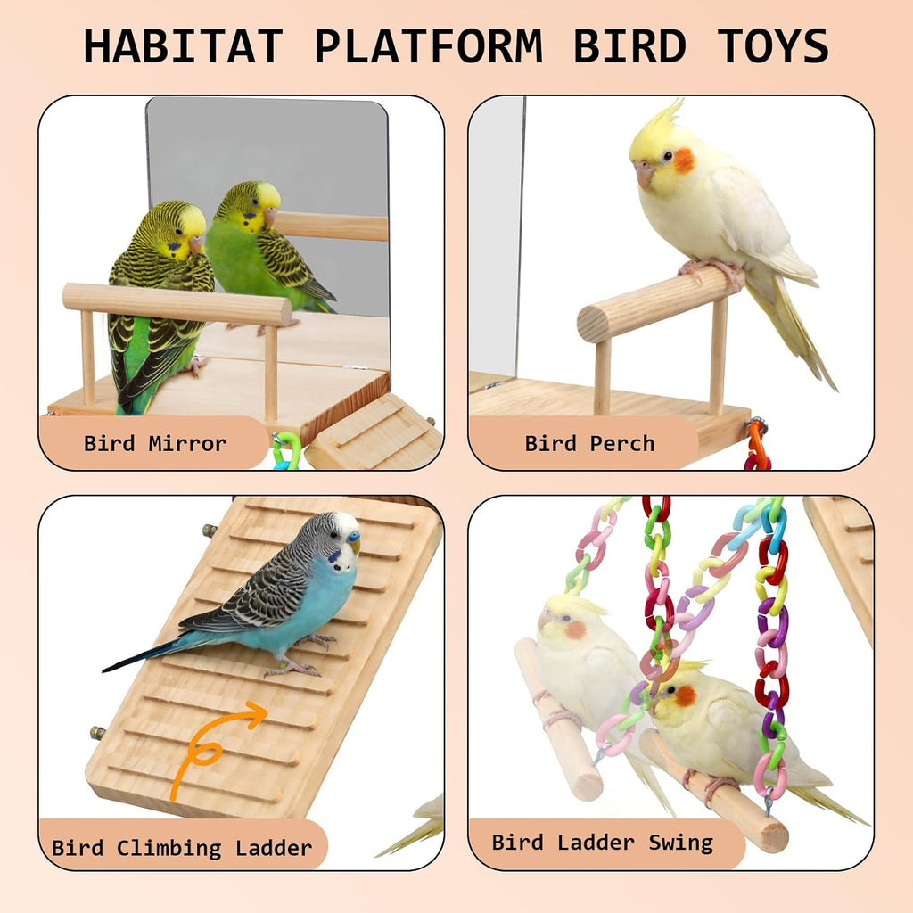 Shatterproof acrylic mirror detail on bird play gym