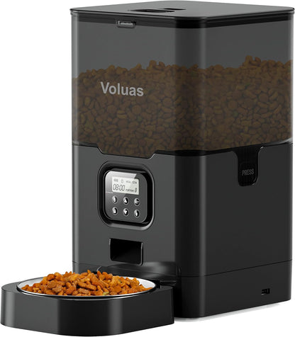 VOLUAS Automatic Cat Feeders - Timed Pet Feeder for Cats and Dogs with Dry Food Dispenser, Desiccant Bag, Programmable Portion Control, 4 Daily Meals, 10s Voice Recorder - Image 10