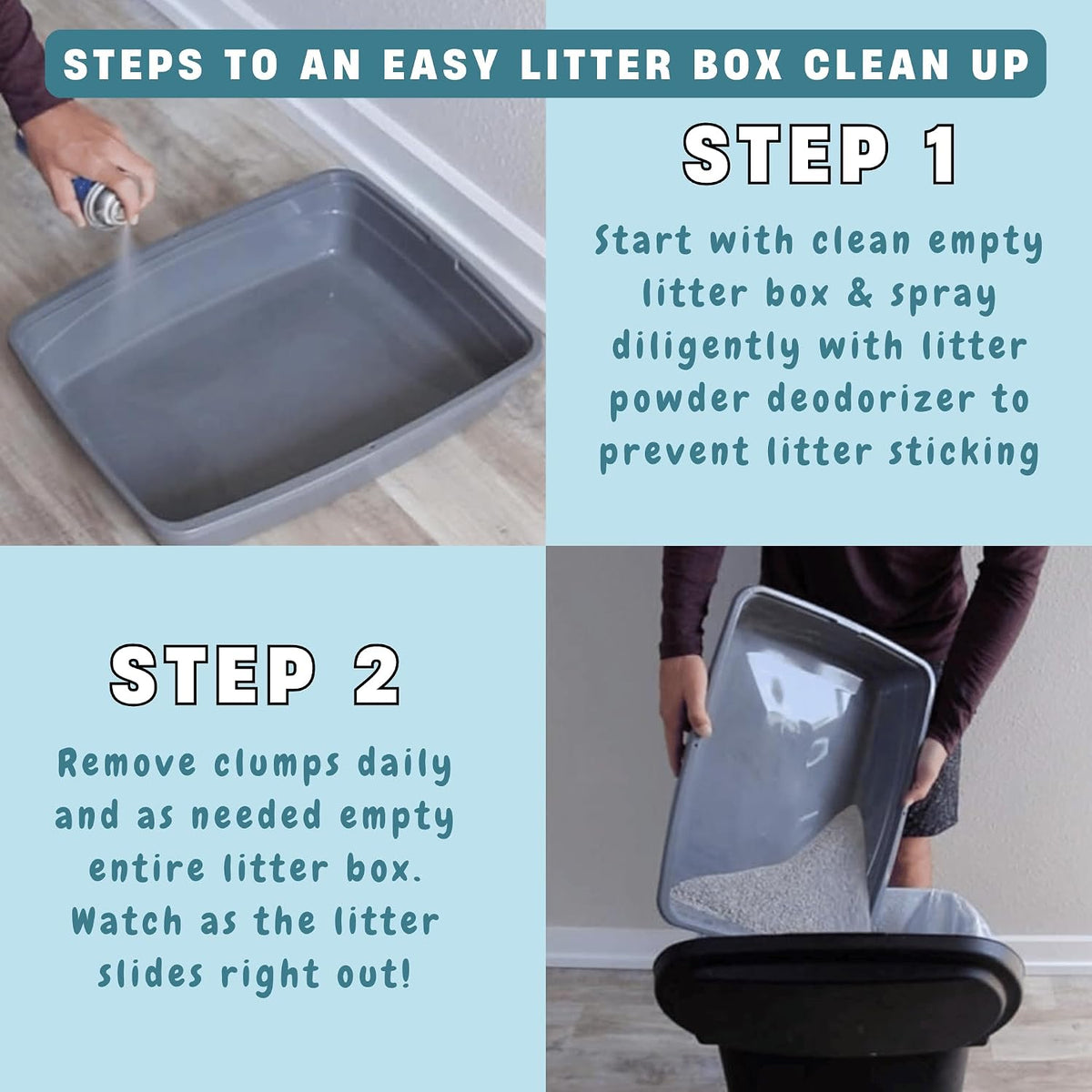 Stink Free litter box freshener packaging and label close up