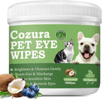 Before and after results using natural dog tear stain remover wipes