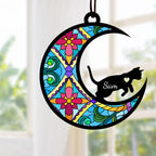 PIKURLUV stained glass look acrylic ornament showcasing the included secure hanging cord accessory