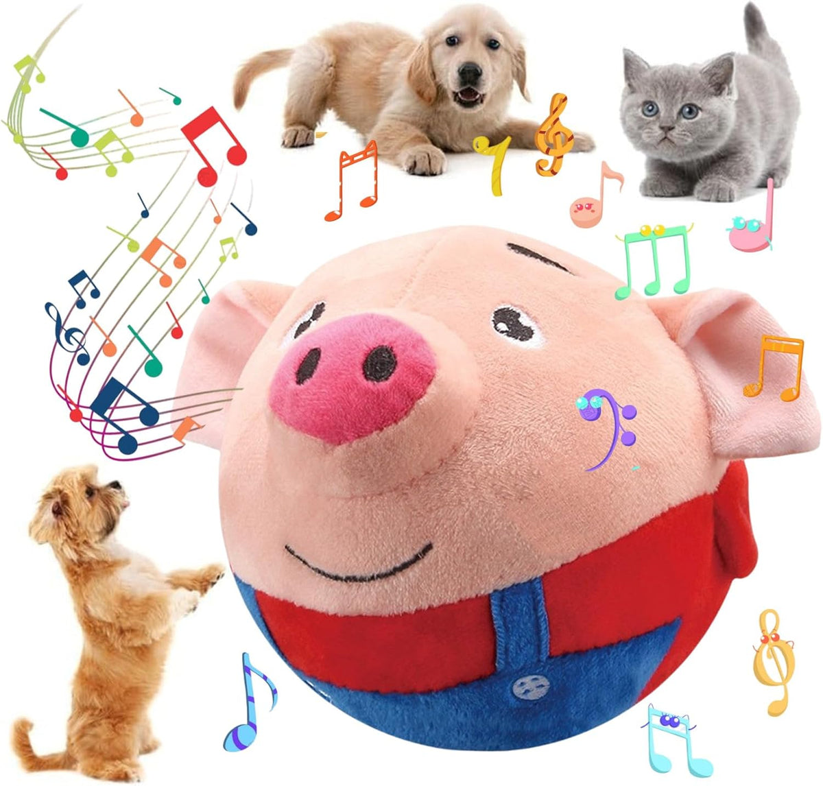Interactive Dog Toys,Active Moving Pet Plush Toy,2026 New shaking dog ball pig dog toy Interactive Dog Ball with song Squeaky Moving Dog Ball Toy,Rechargeable Toys to Keep Them Busy Dog Toys(Blue Pig) - Image 15