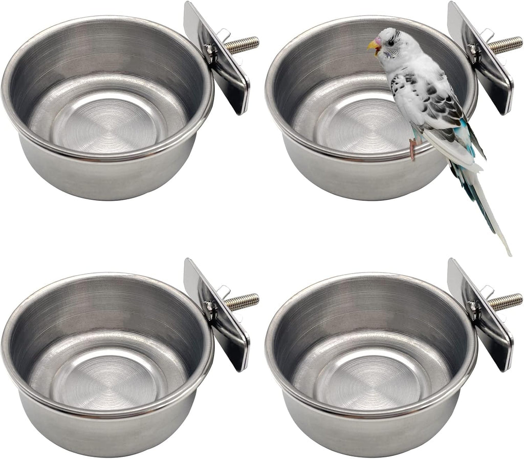 Tfwadmx Bird Feeding Dish Cups Parrot Food Bowl Clamp Holder Coop Cup, 2PCS Bird Cage Water Bowl for Parakeet African Greys Conure Cockatiels Lovebird Budgie Chinchilla - Image 11